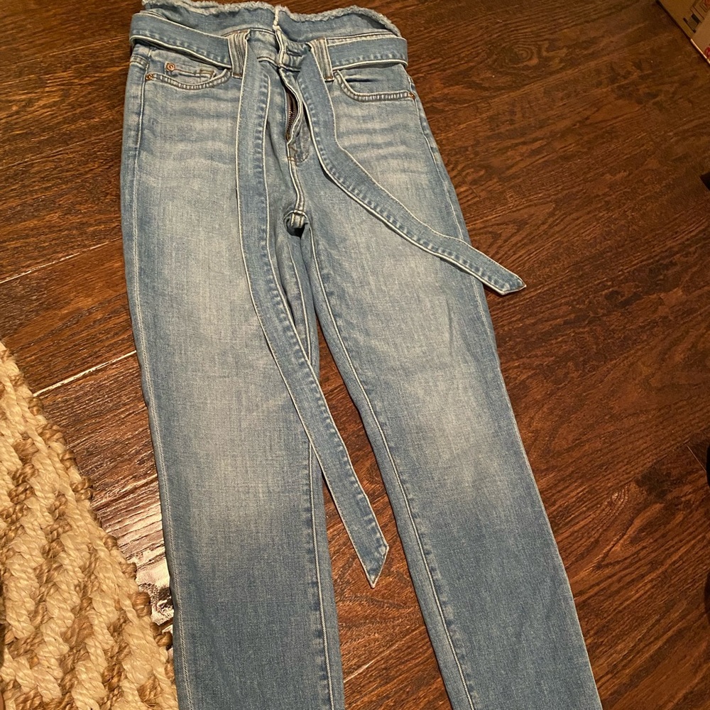 7 for all mankind paper bag denim high waisted size 25